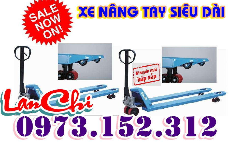 Xe nâng tay siêu dài, xe nâng tay bậc thang